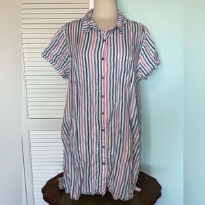 Billy T • Striped Cotton Shirt Dress